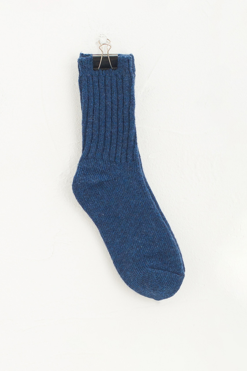 Cashmere Mix Soft Socks, Indigo Blue