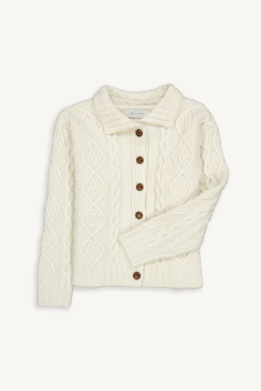 Miko Cable Cardigan, Ivory