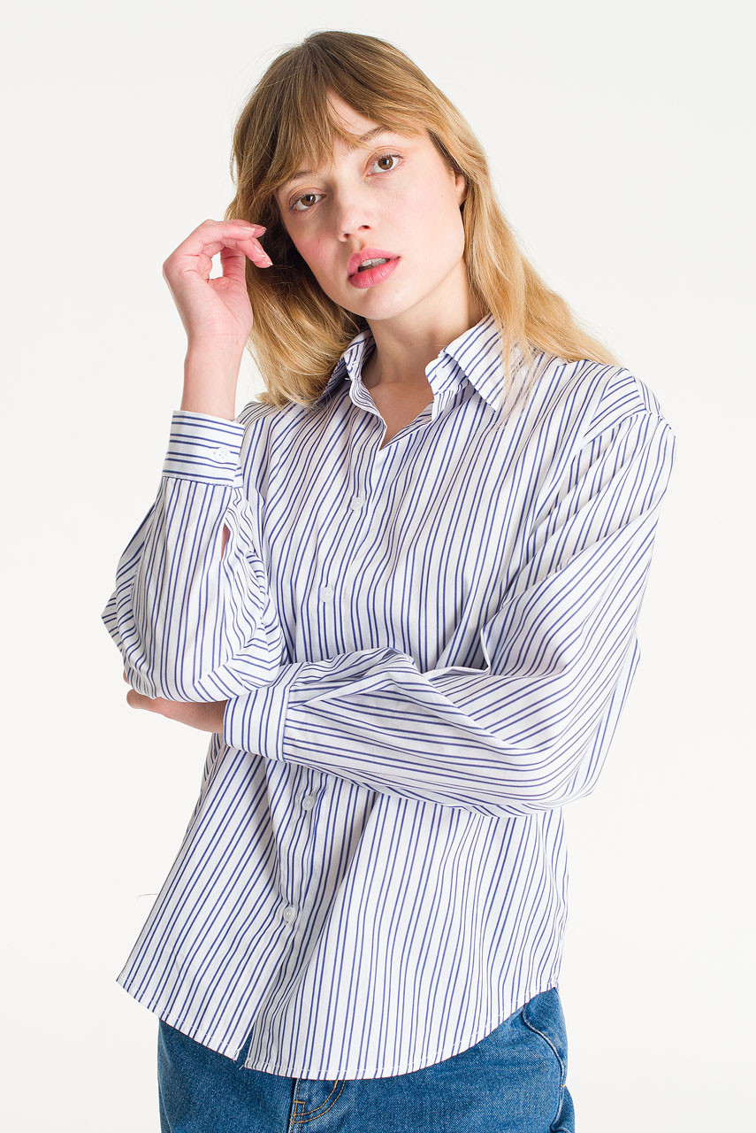 Momo Pin Stripe Shirt, Ivory