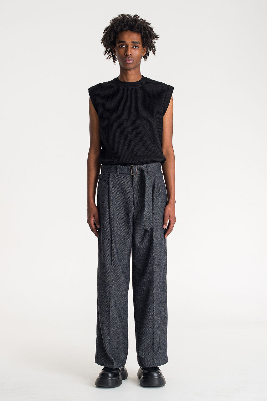 Menswear | Henri Belted Trousers, Navy