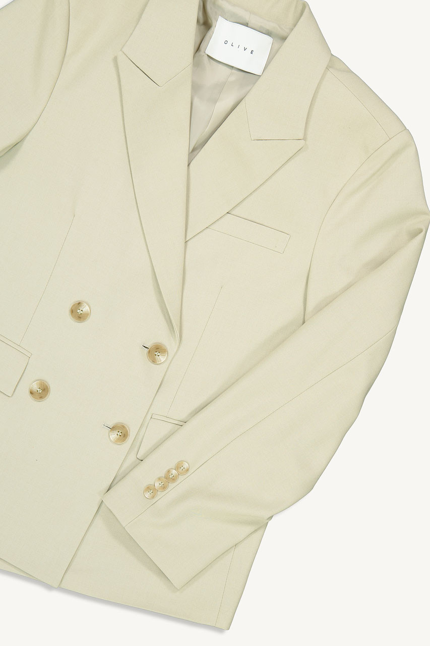 Dana Double Buttoned Jacket, Beige