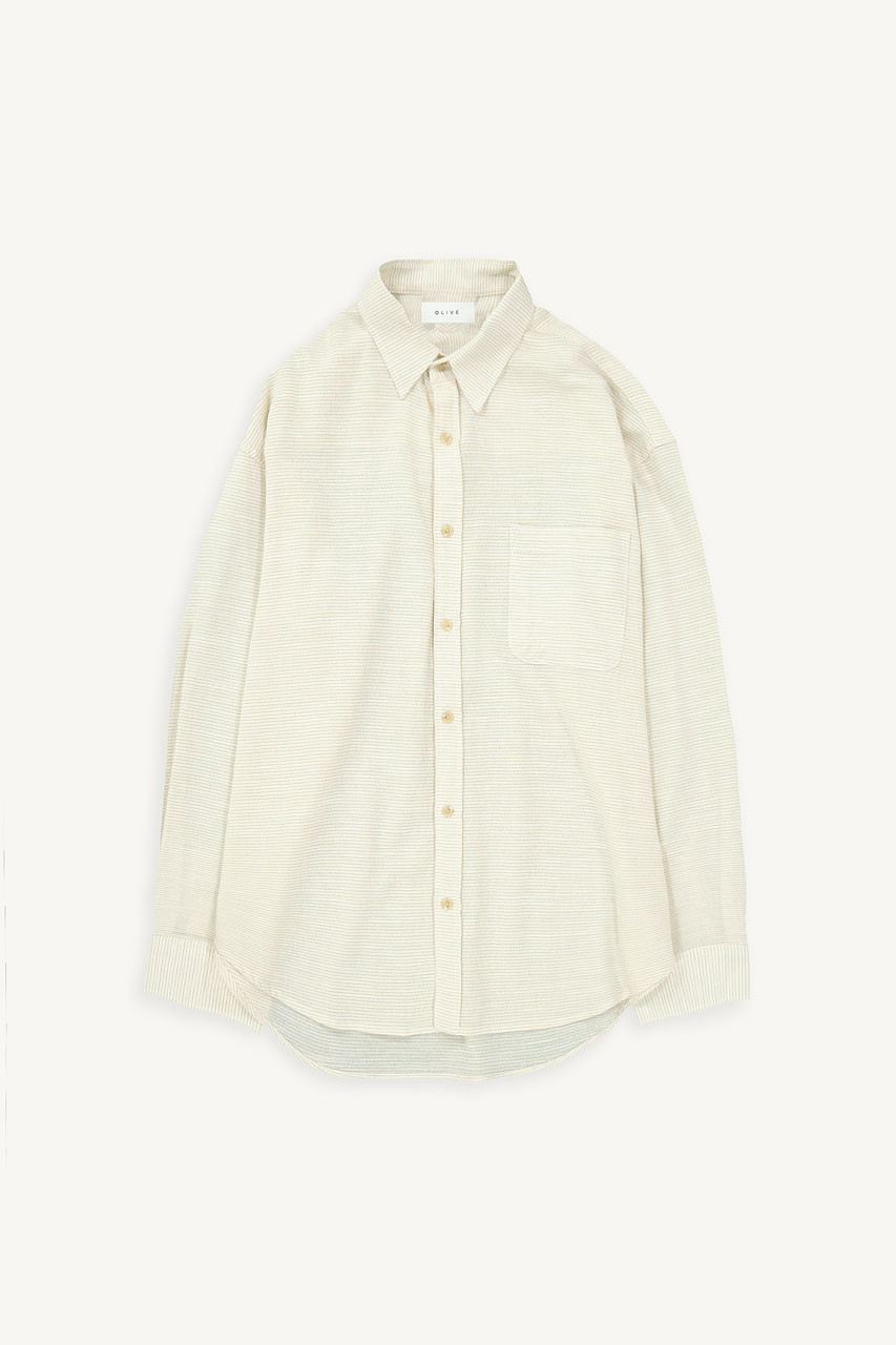 Menswear | James Stripe Shirt, Beige Stripe
