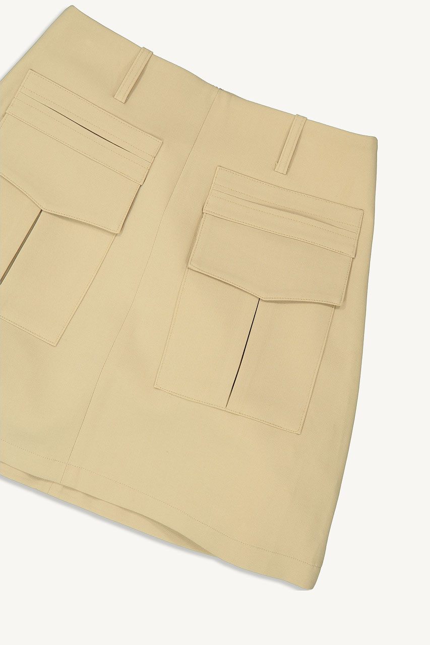 Sobi Pocket Mini Skirt, Beige