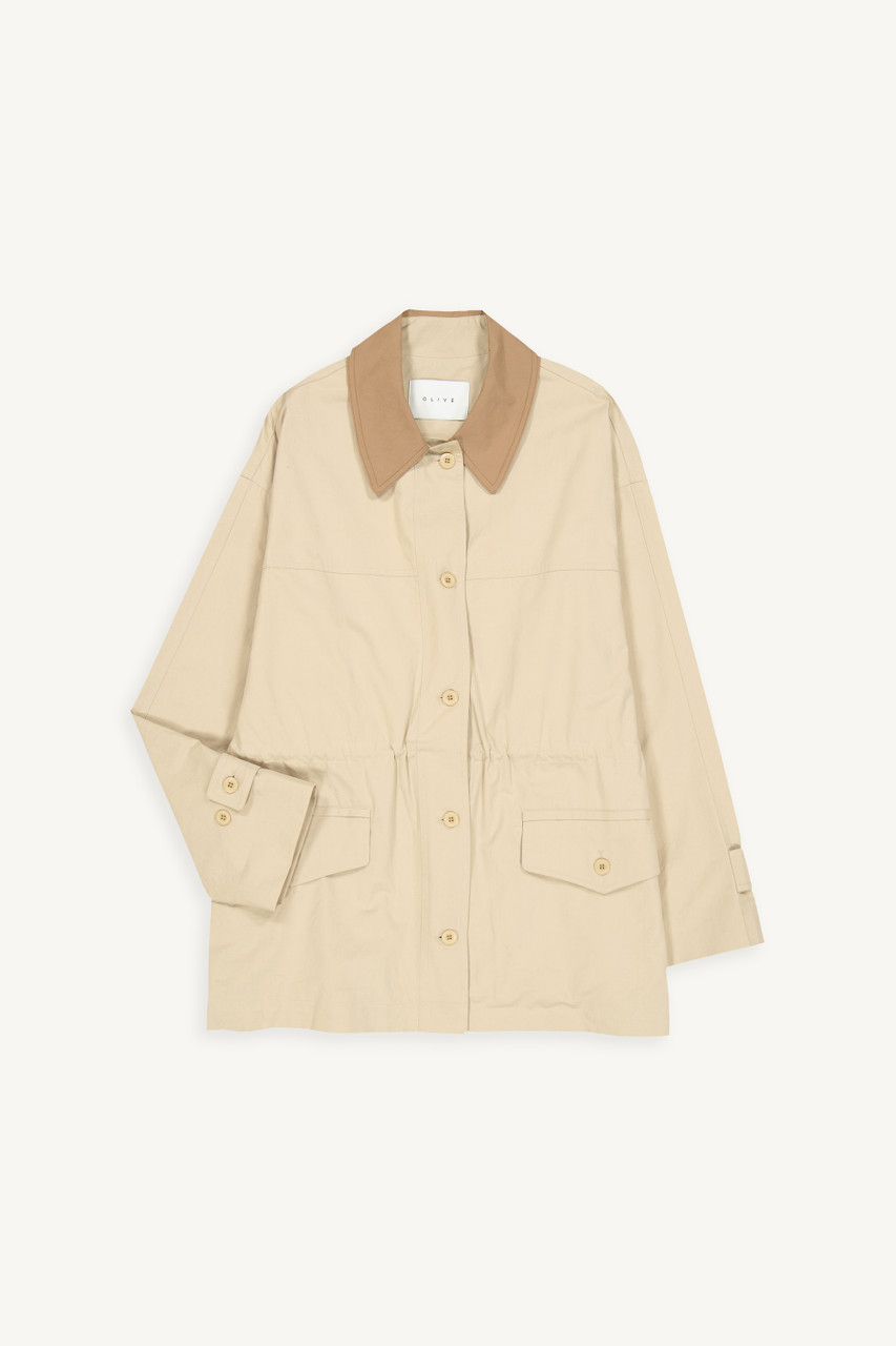 Hoya Colour Contrast Field Jacket, Beige