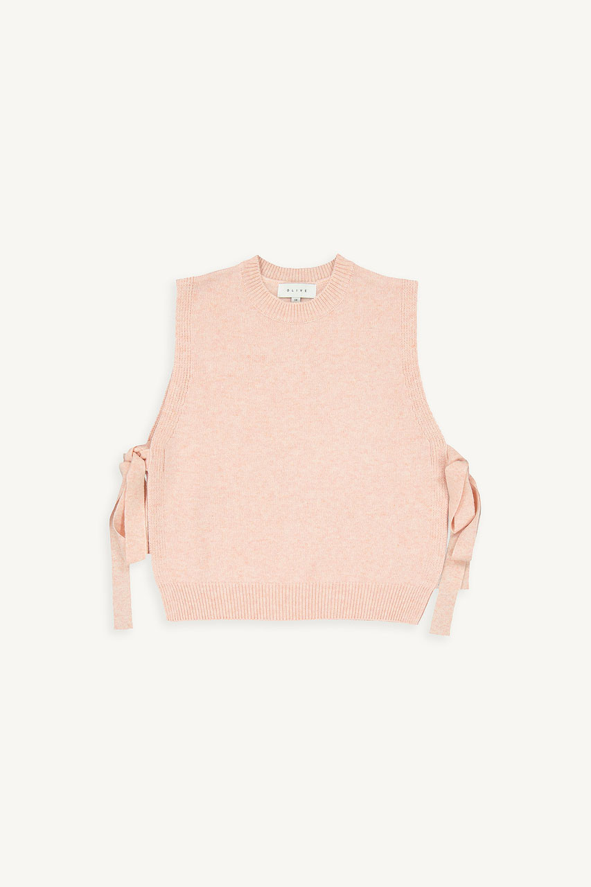 Side Ribbon Vest, Pink