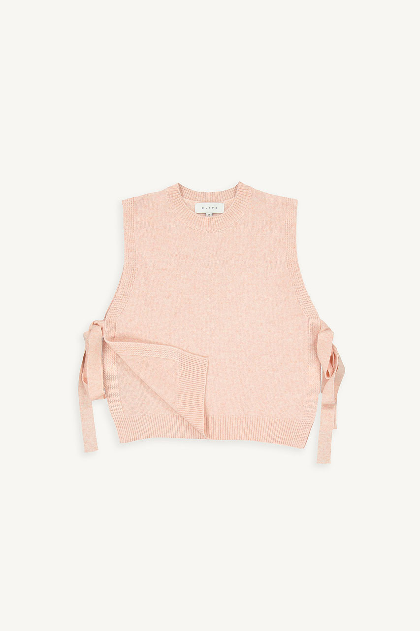 Side Ribbon Vest, Pink