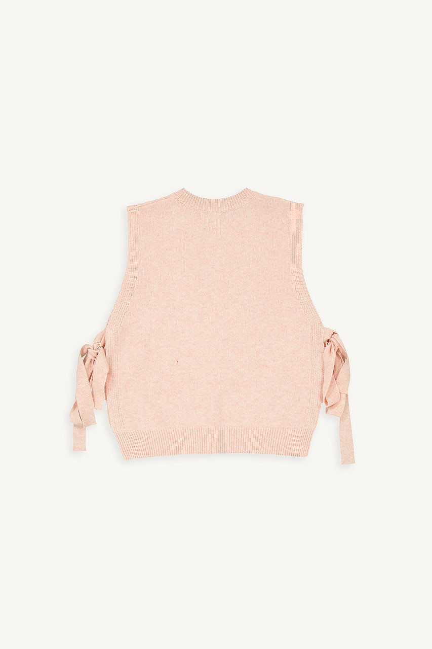 Side Ribbon Vest, Pink