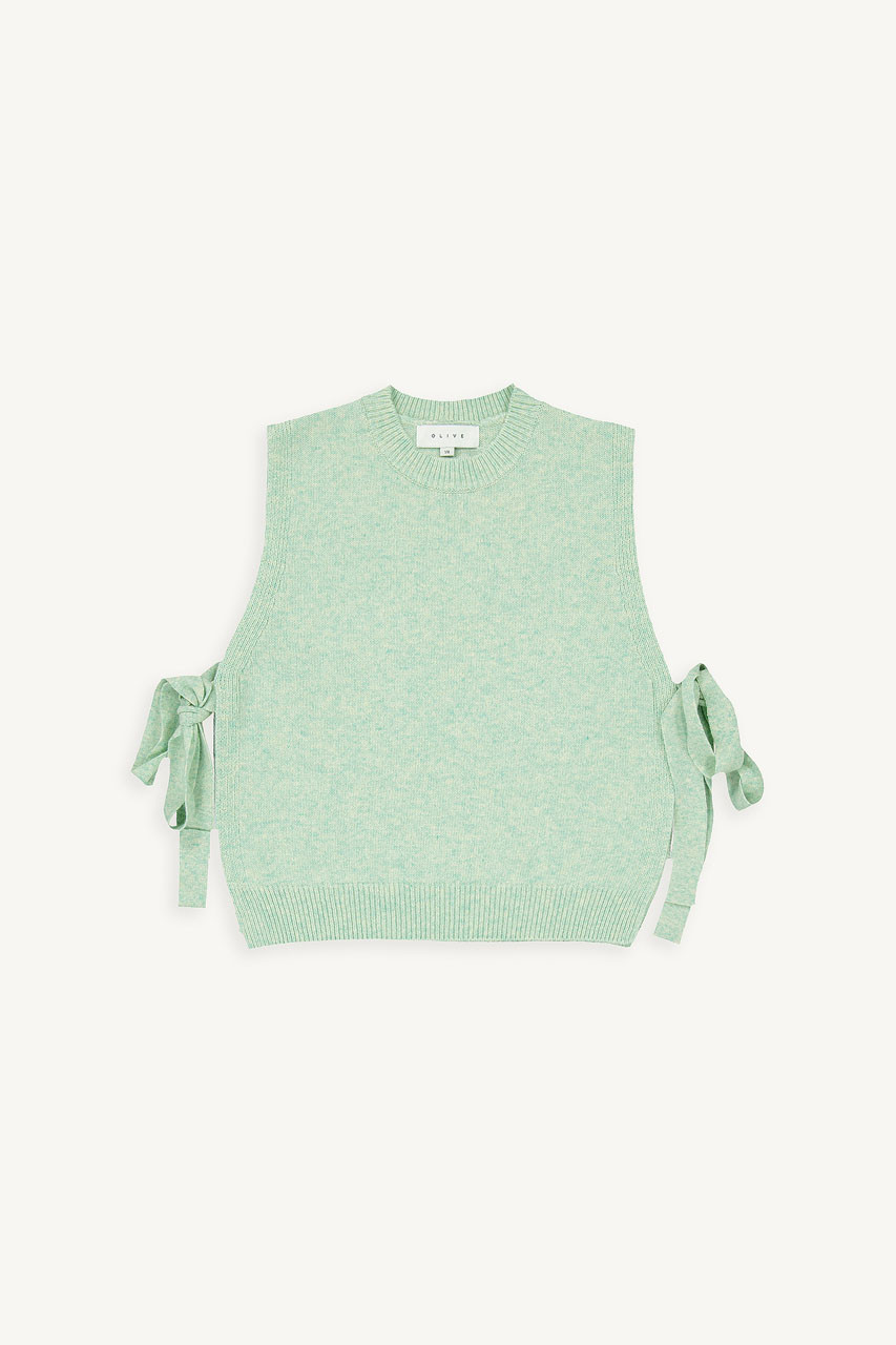 Side Ribbon Vest, Mint