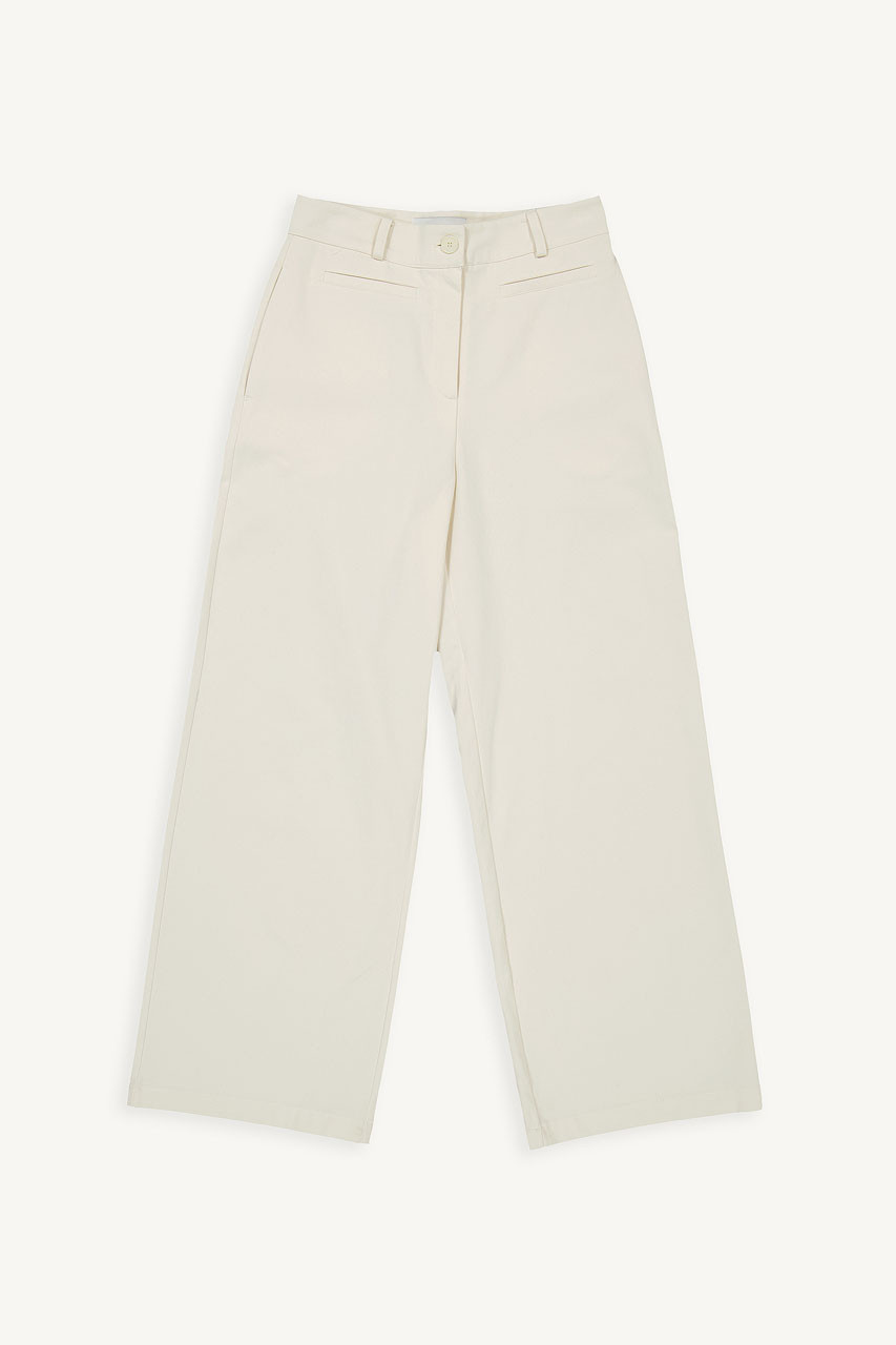 Aurea Pintuck Cotton Pants, Cream