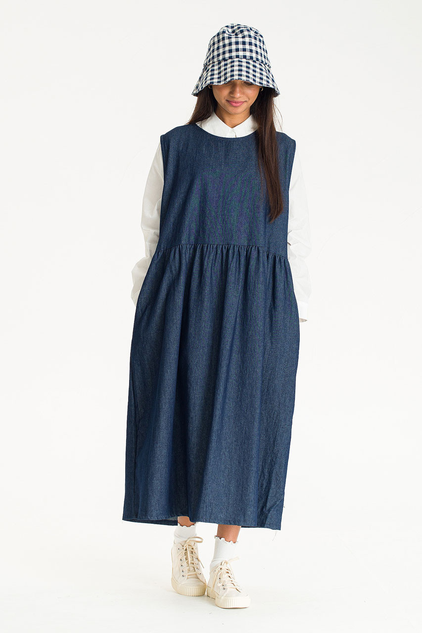 Indigo Pinafore Denim Plus Size Dress (3117618)