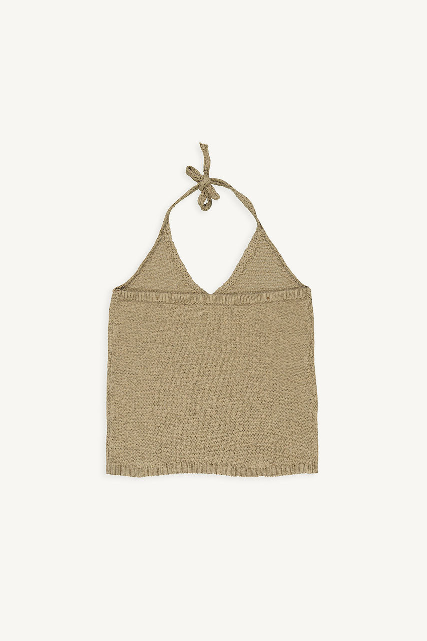 Lana Two Way Knit Top, Khaki beige