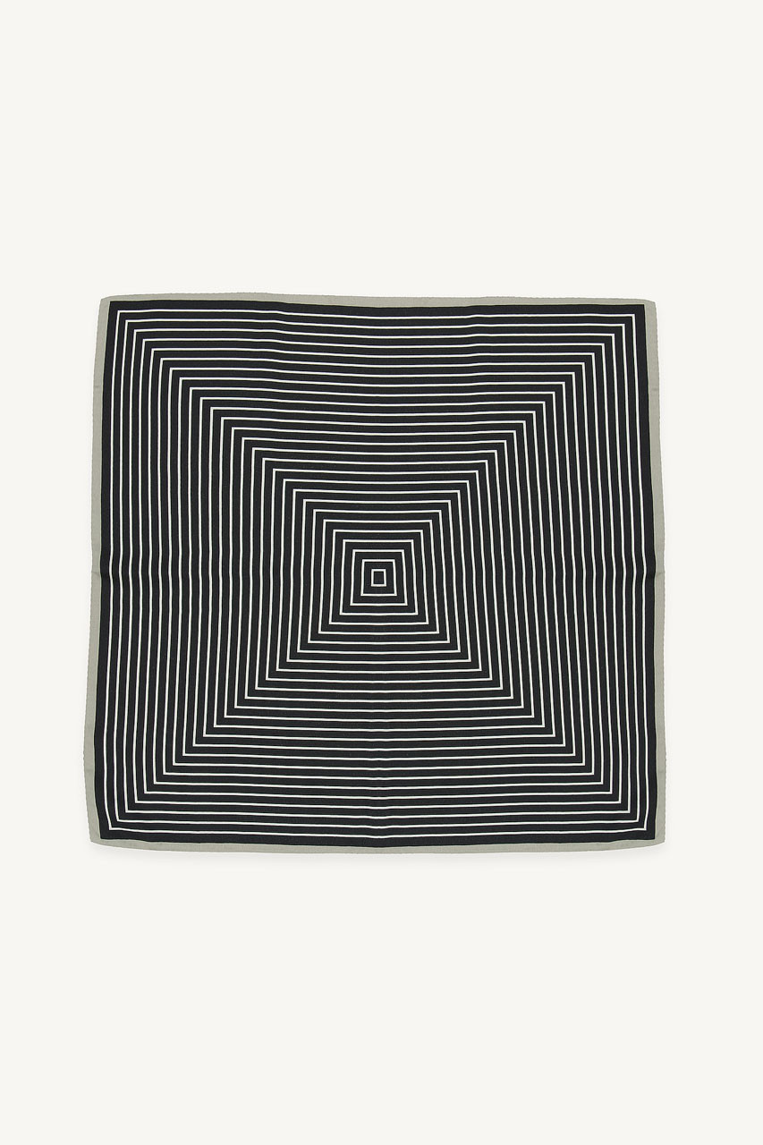 Henrietta Stripe Print Scarf, Black/Grey