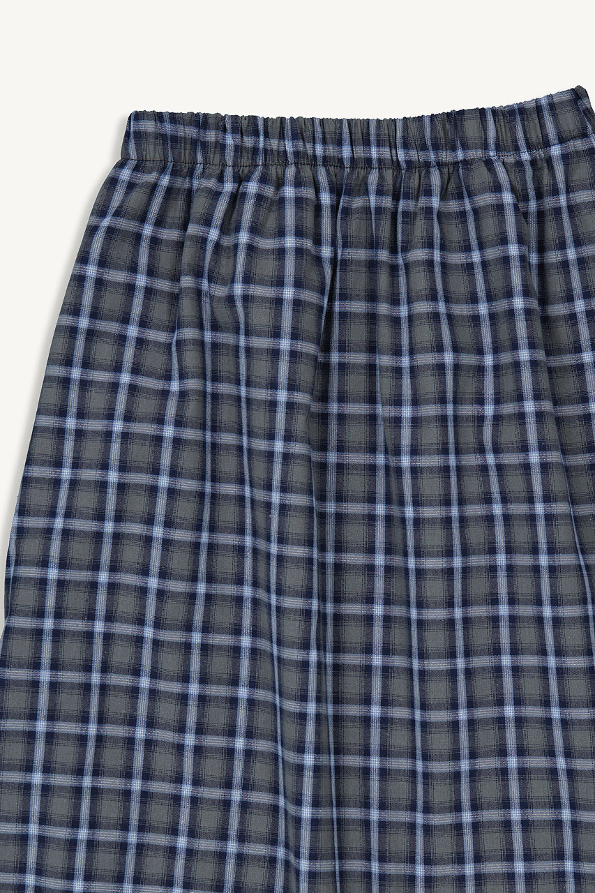 Rosi Banded Check Skirt, Navy