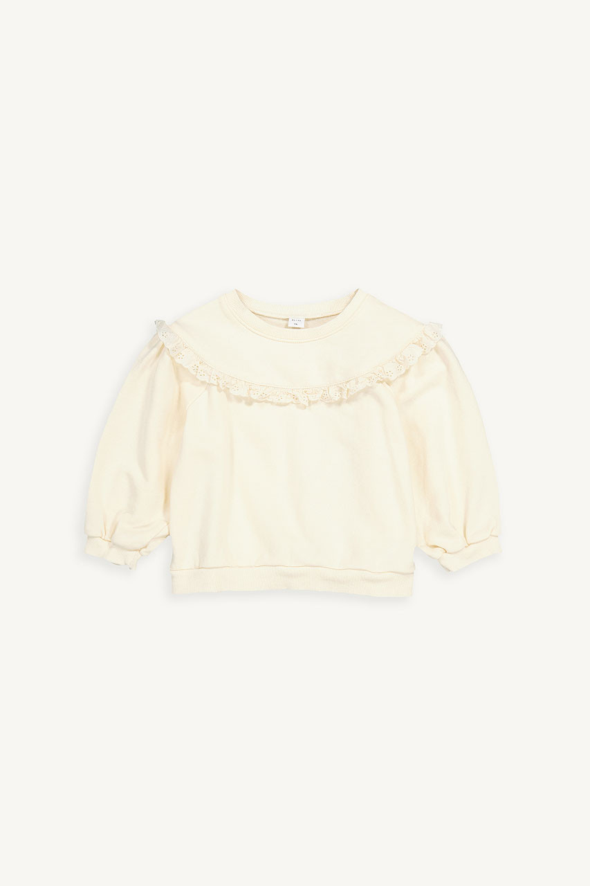 Mini Olive | Lace Sweatshirt, Ivory