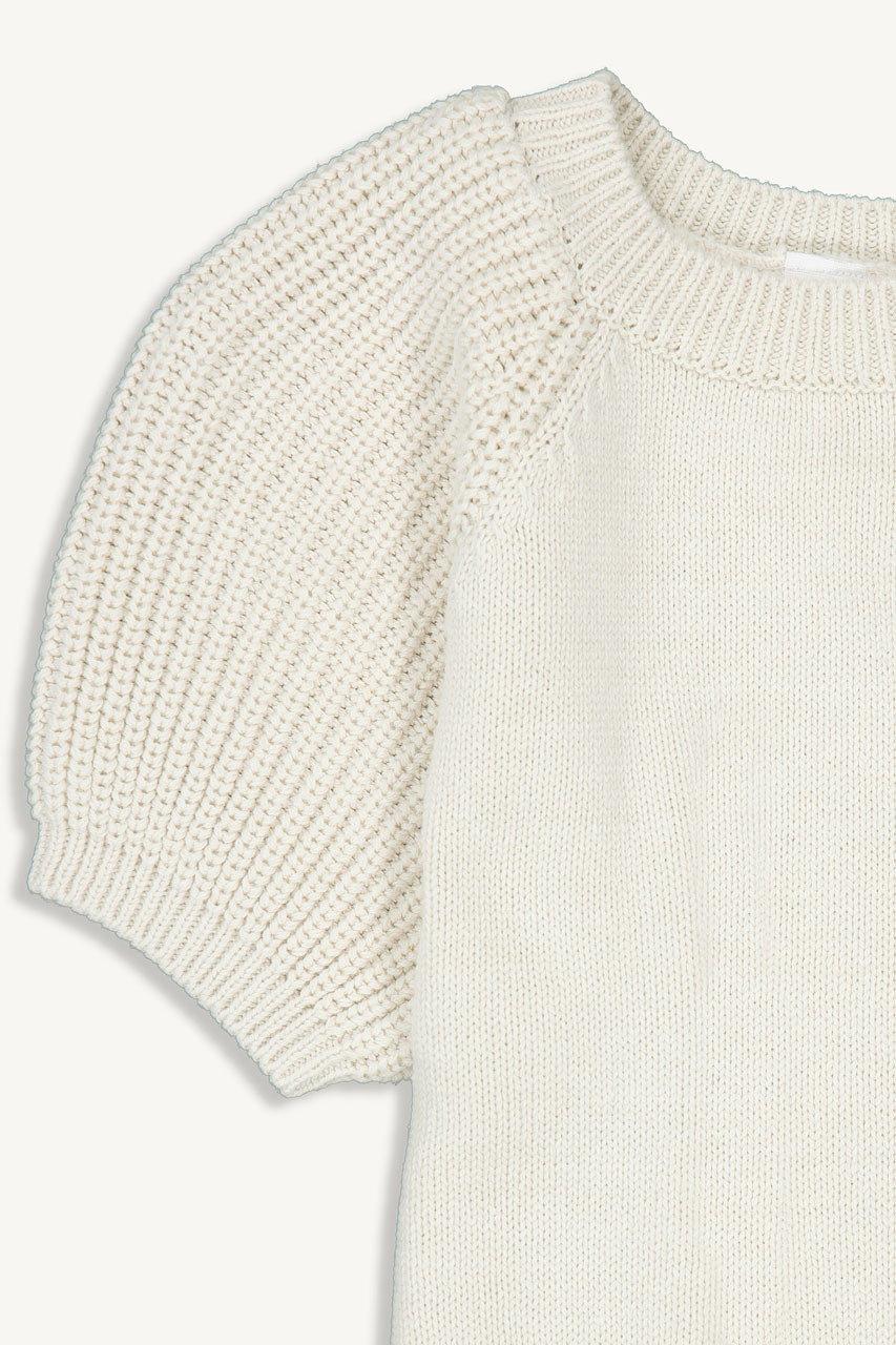 Mini Olive | Puff Sleeve Jumper, Ivory