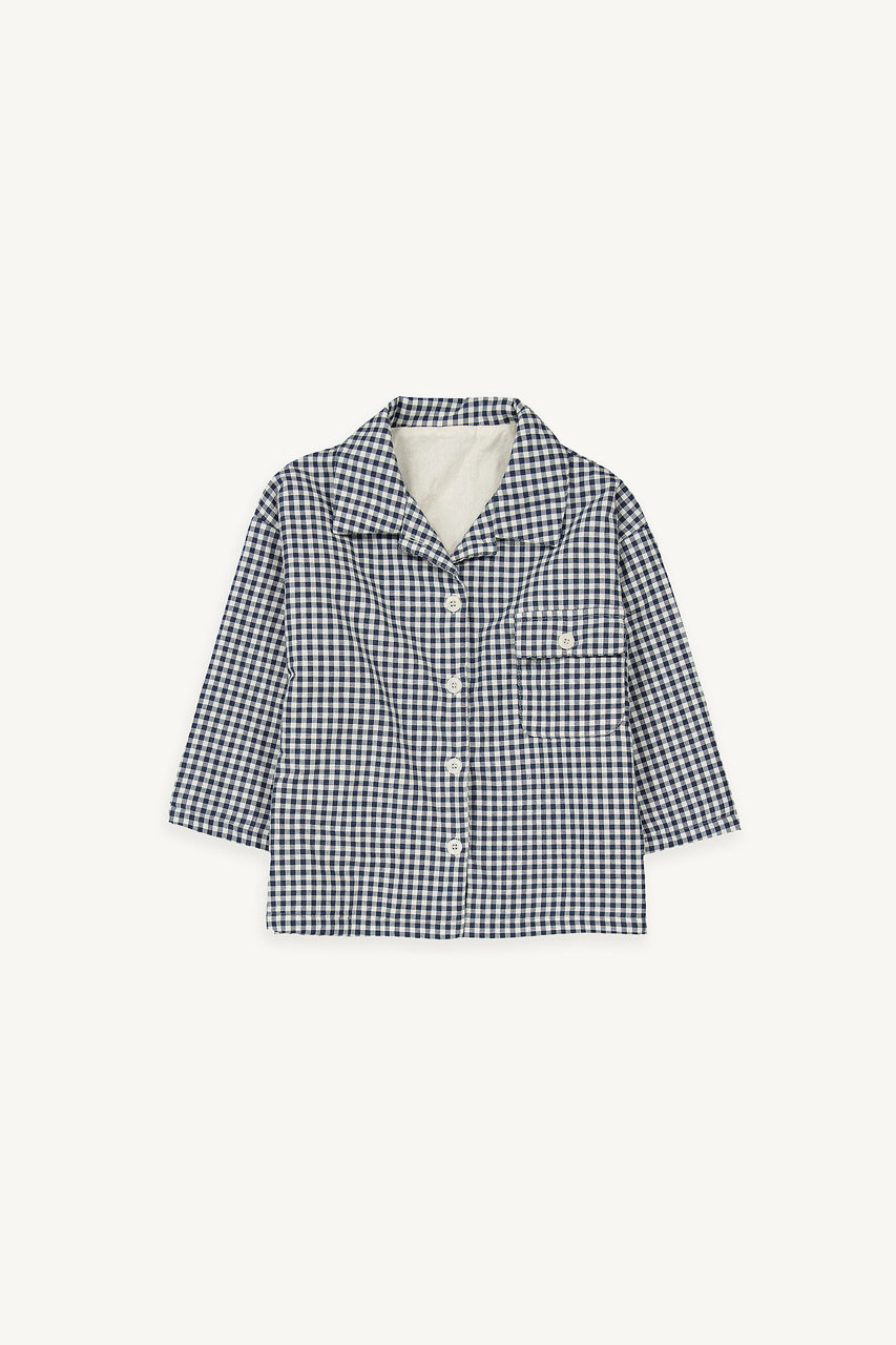 Mini Olive | Gingham Cotton Jacket, Navy