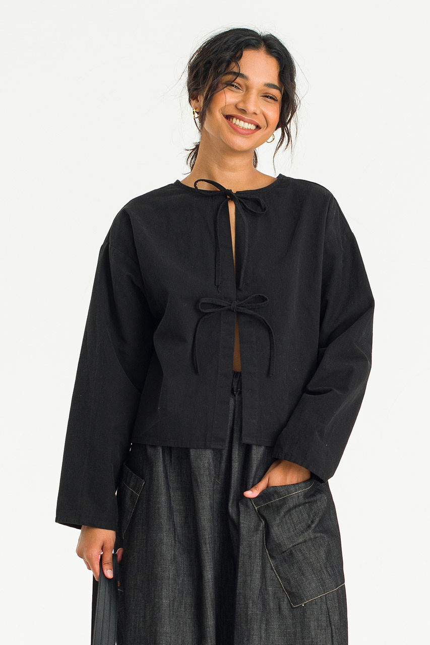 Two Way Ribbon Blouse, Black
