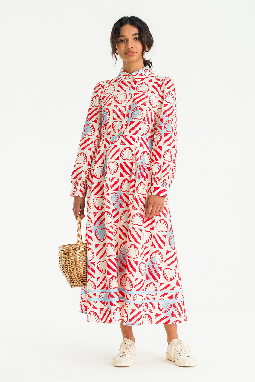 ロゼミュ pleats floral Muse Rosé dress print