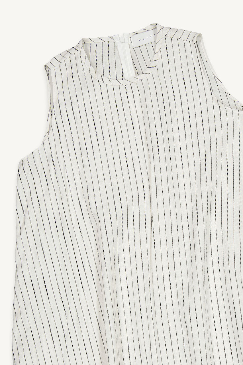 Roa Pinstripe Dress, Ivory