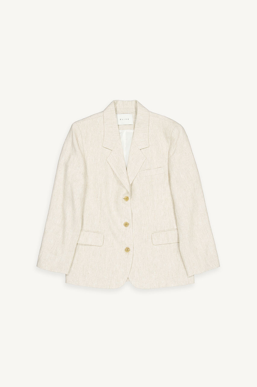 Noa Linen Jacket, Beige