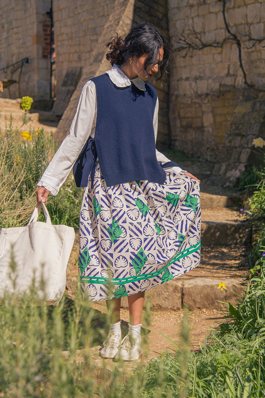 Monstera Print Skirt