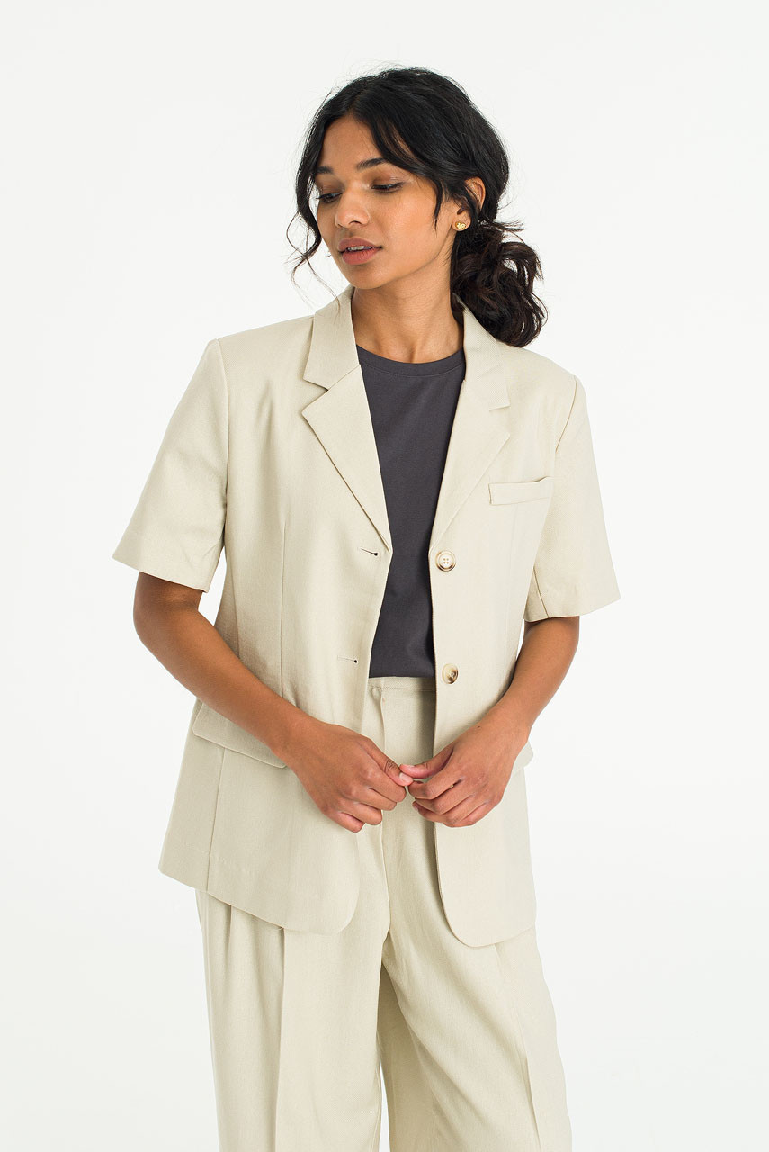 Miko Linen Short Sleeve Jacket, Oat