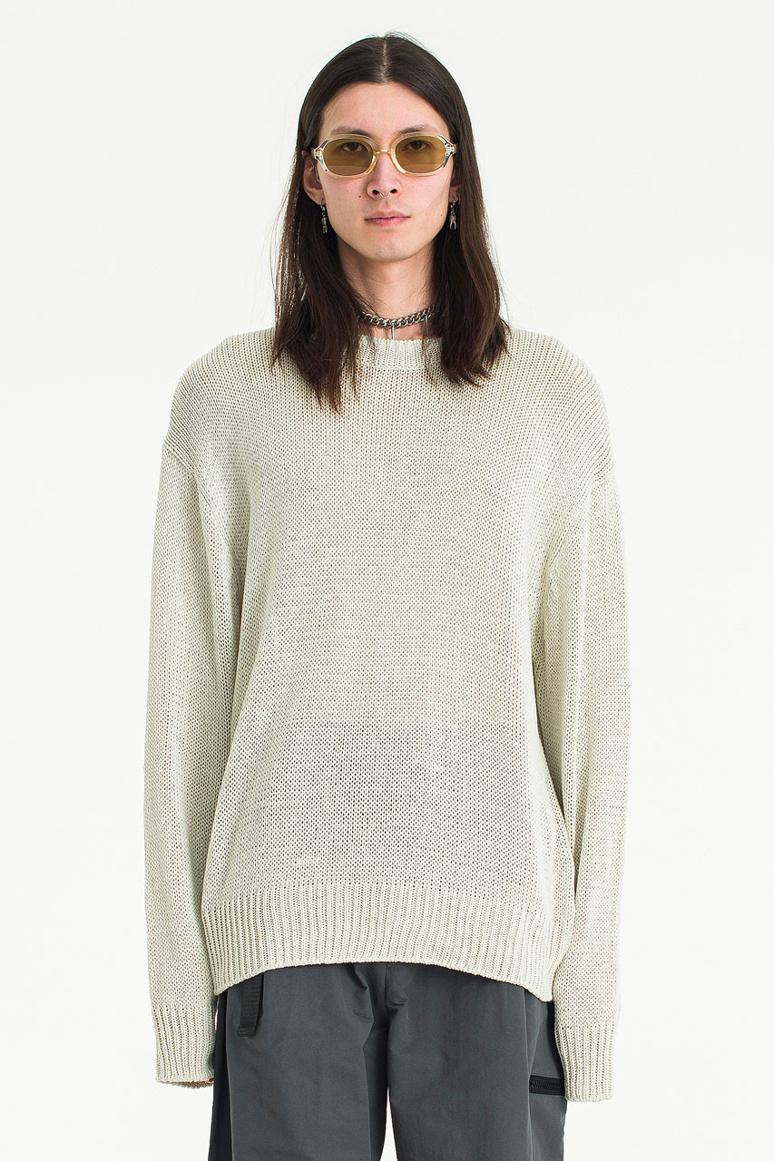 Menswear | Low Gauge Summer Knit, Pearl Grey