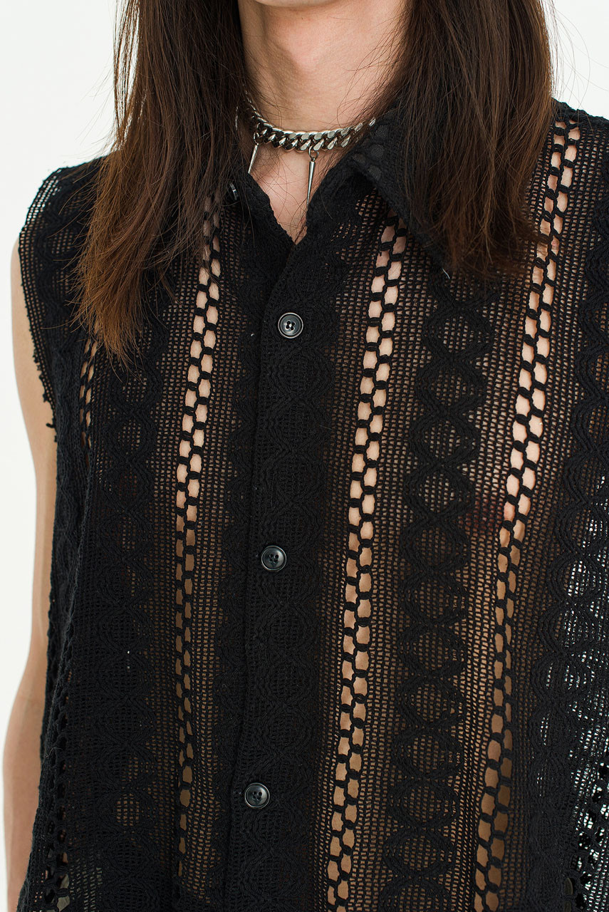 Menswear | Kiru Lace Shirt, Black