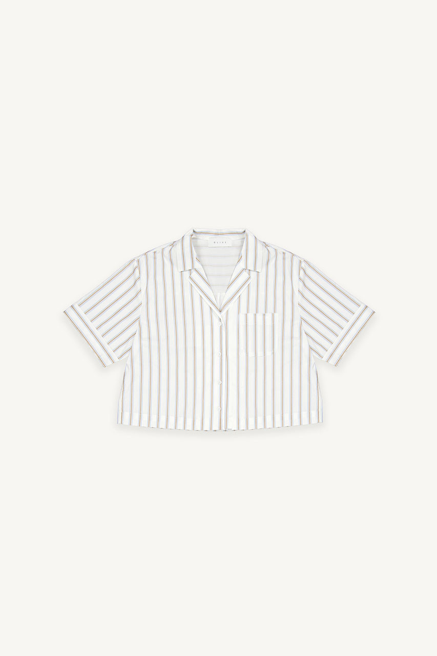 Stripe Crop Shirt, Ivory