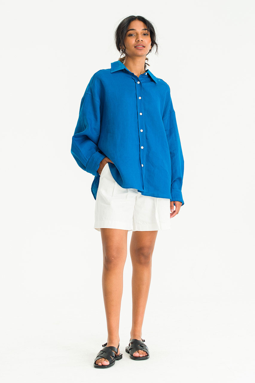 Colour Linen Shirt, Cobalt Blue