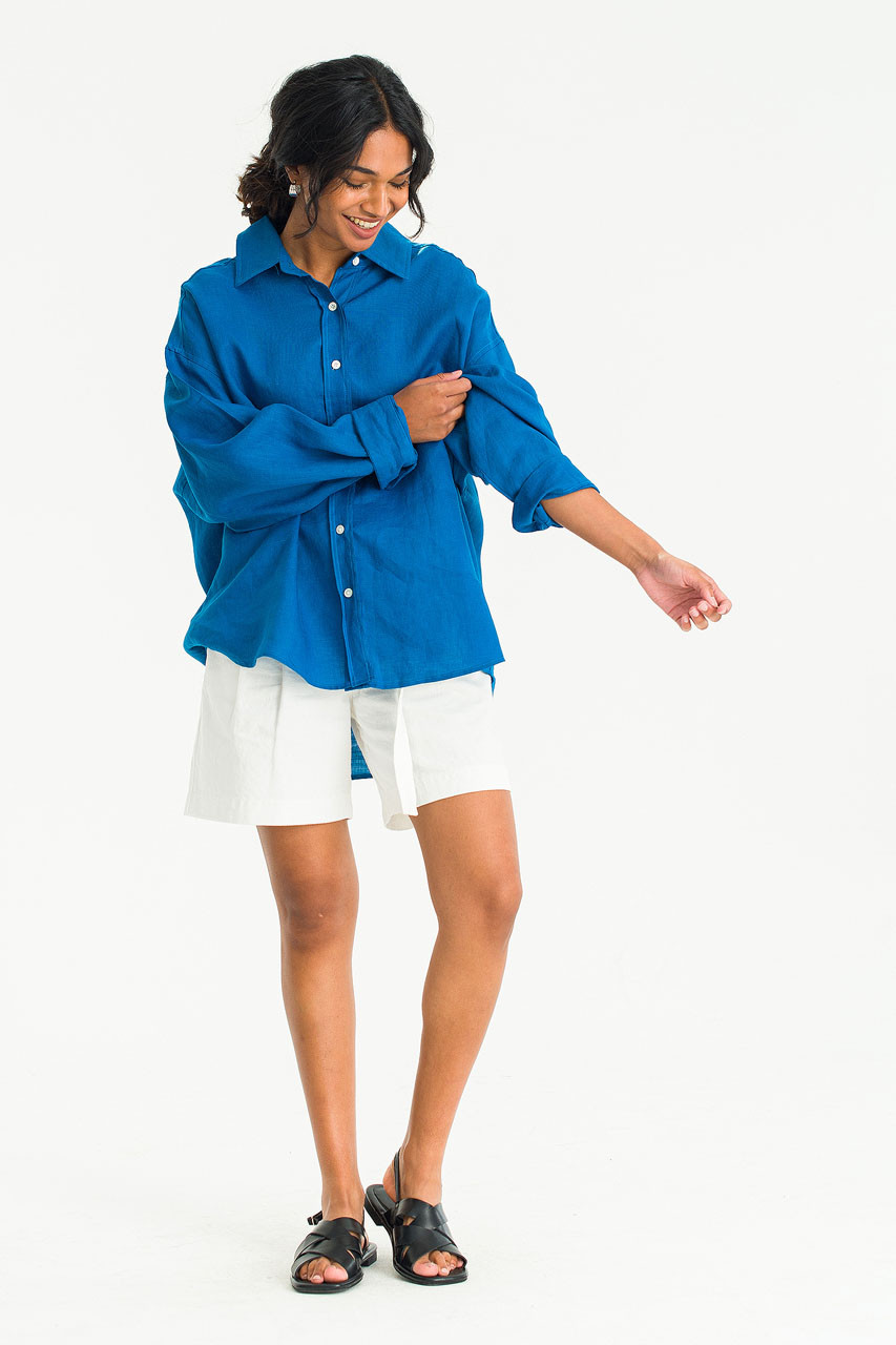 Colour Linen Shirt, Cobalt Blue