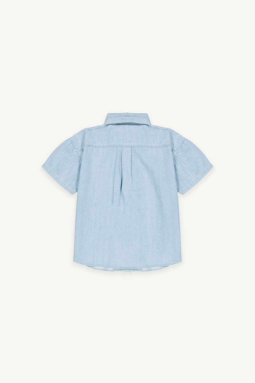 Eun Denim Short Sleeve Shirt, Light Blue