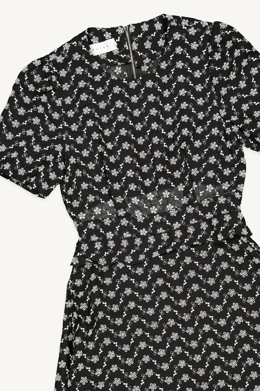 Alice Embroidery Dress, Black