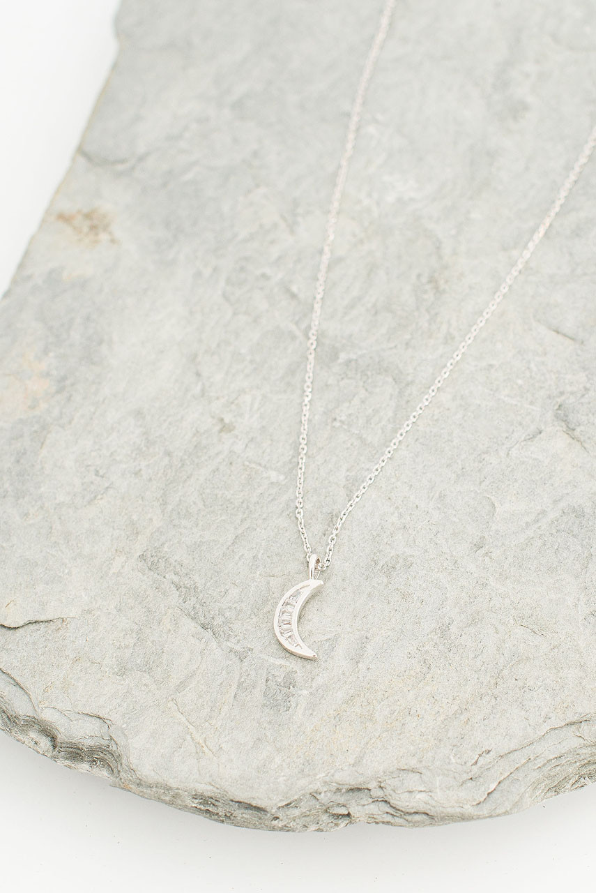 Moon Necklace, Sterling Silver