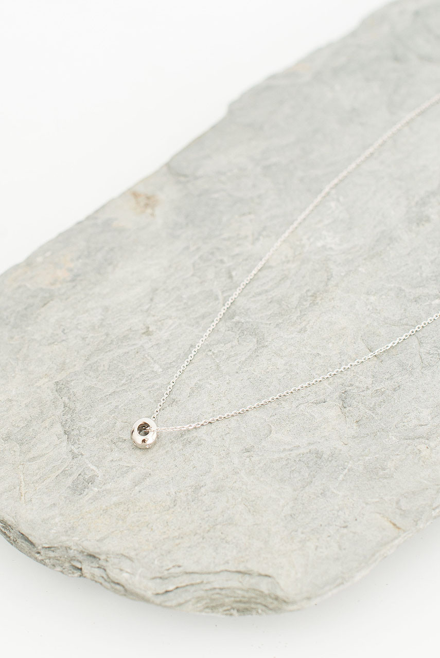 Tiny Circle Point Necklace, Sterling Silver