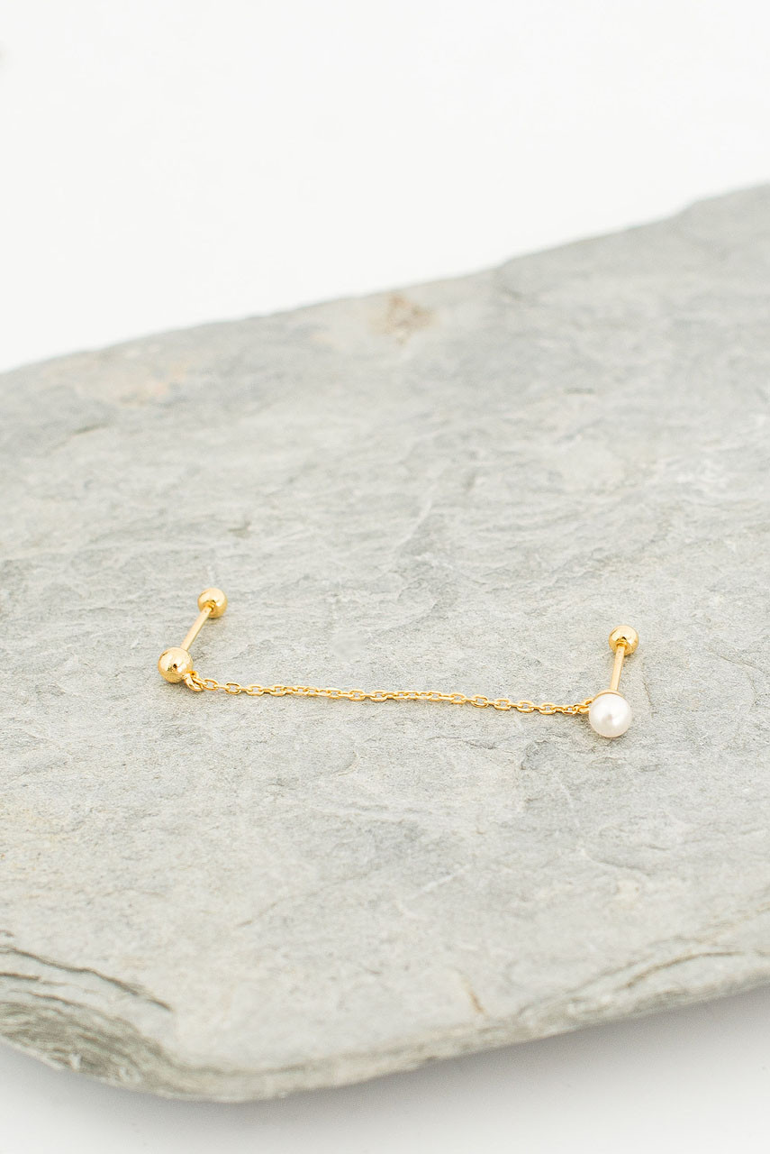 Pearl Point Layered Piercing, 14K Gold Plated