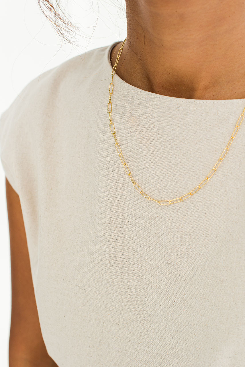 Sparkle Chain Necklace, 14K Gold Plated