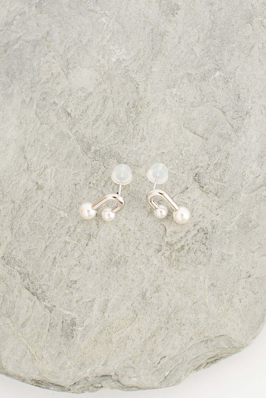 Pearl Clouds End Studs, Sterling Silver