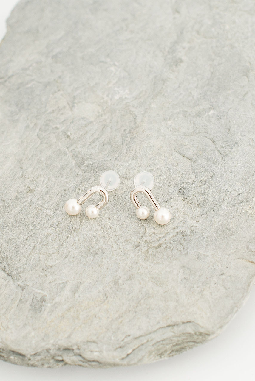 Pearl Clouds End Studs, Sterling Silver