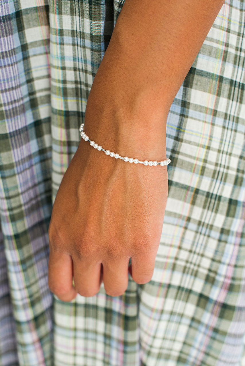 Annabelle Tiny Pearl Bracelet, Sterling Silver