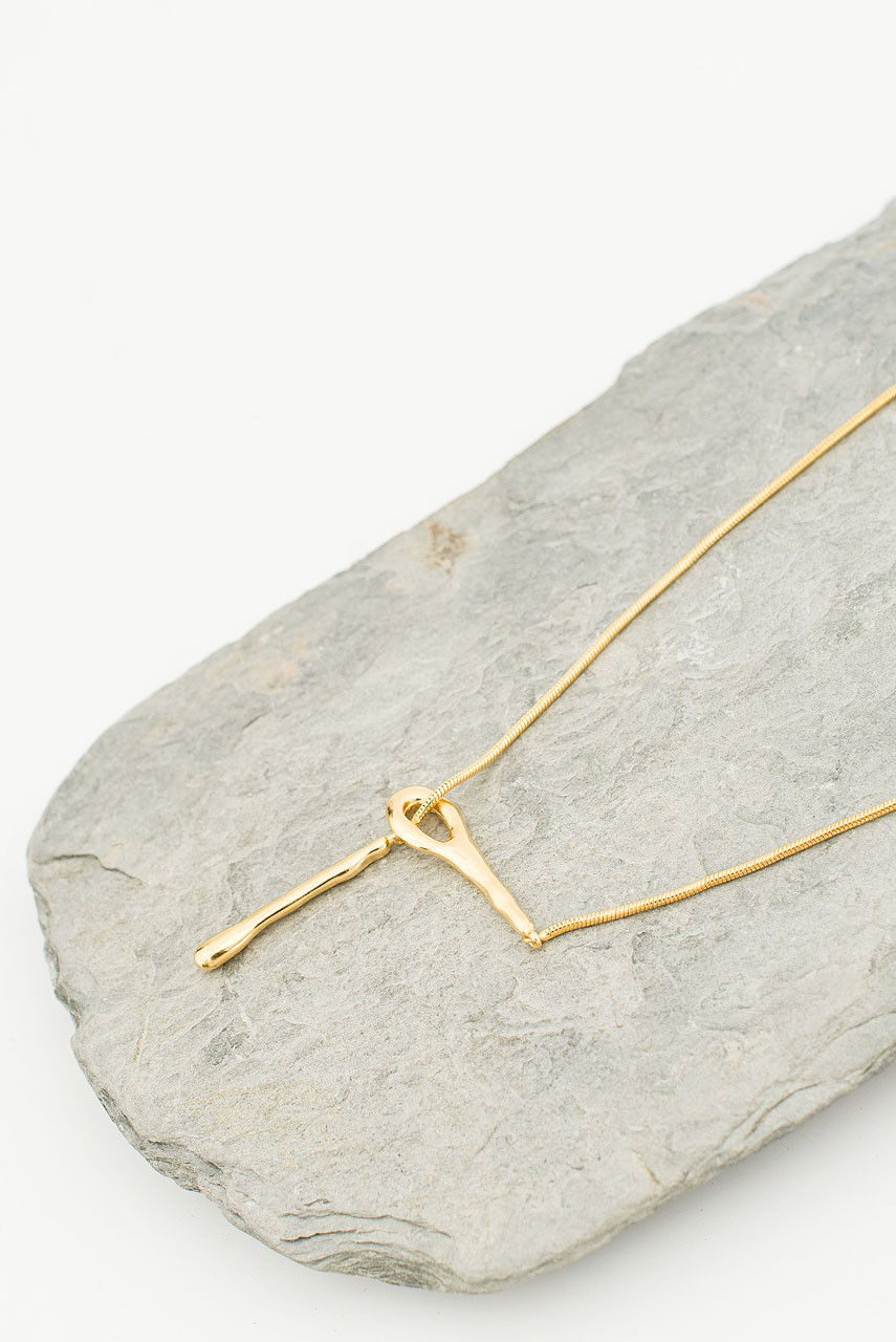 Sophie Simple Unbalanced Chocker, Gold Plated