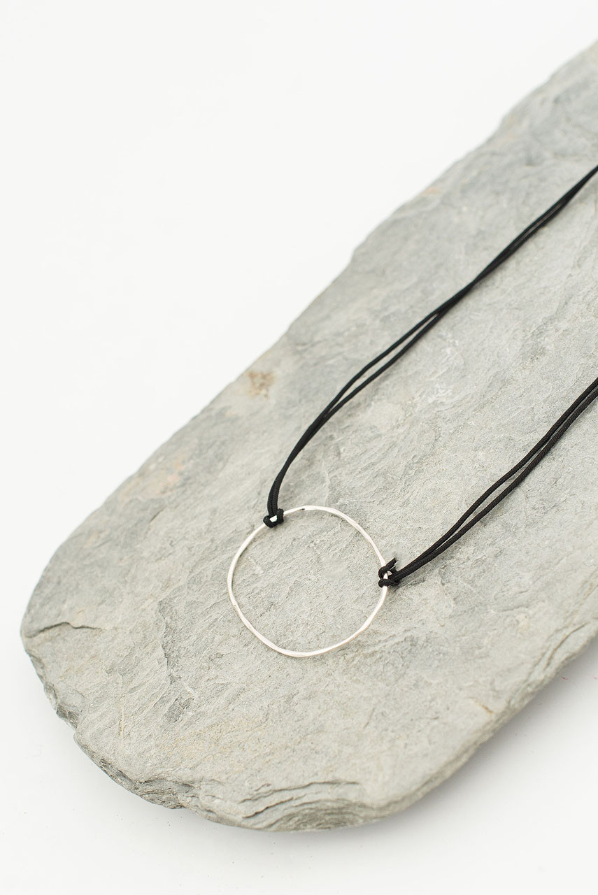 Abigail Circle Necklace, Silver Plated