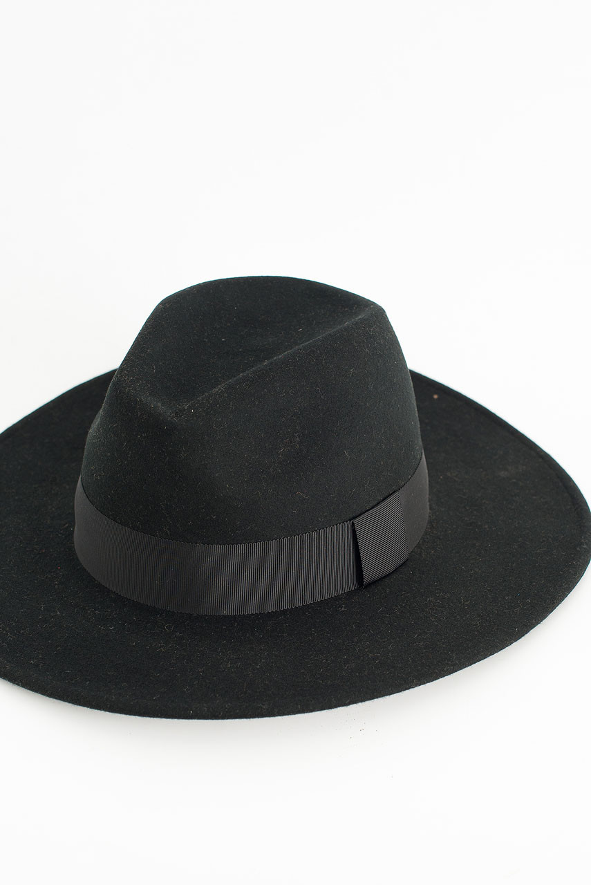 Aki Felt Fedora, Black