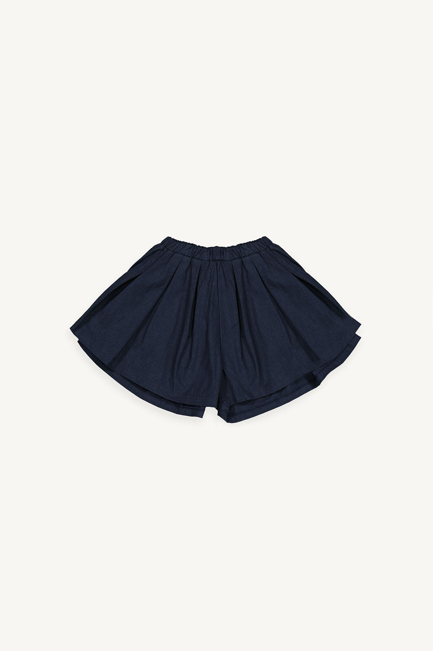 Mini Olive | Yuha Cotton Skirt, Mid Blue