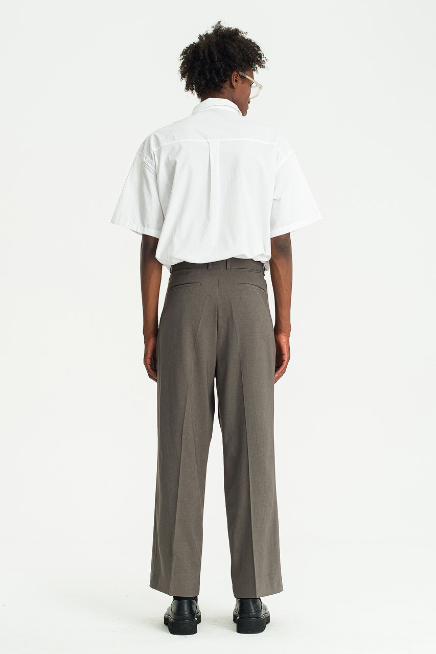 Menswear | Wide Belted Slacks, Grey