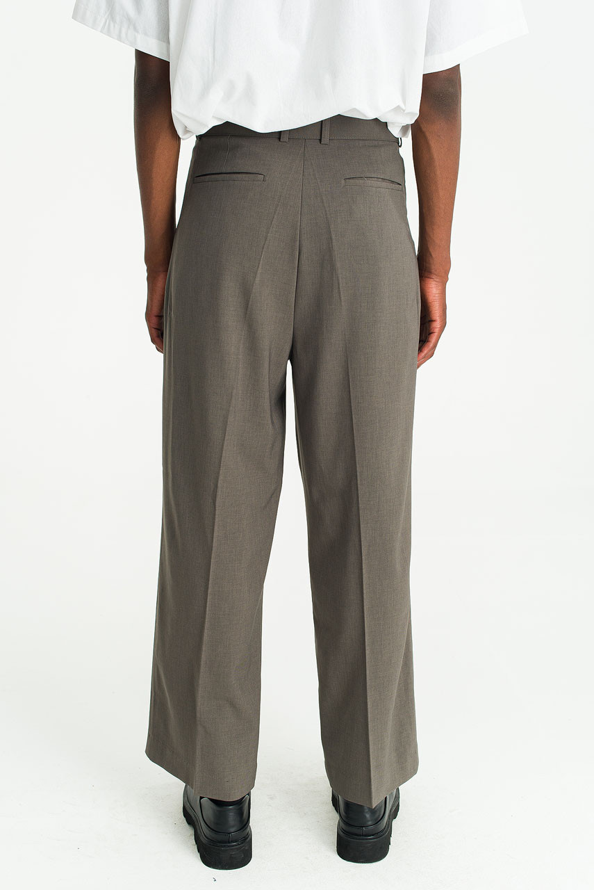 Menswear | Wide Belted Slacks, Grey