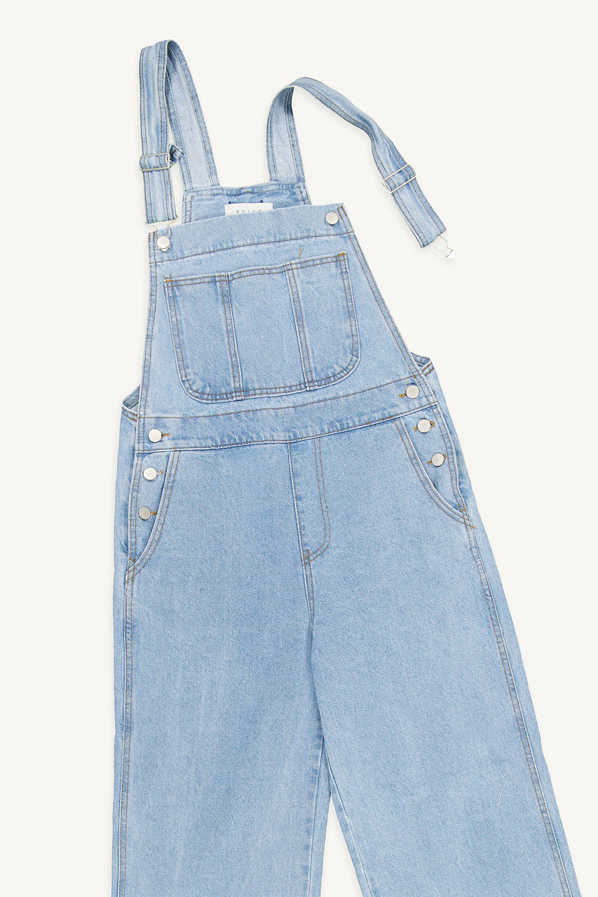 Tomo Denim Dungarees, Light Blue