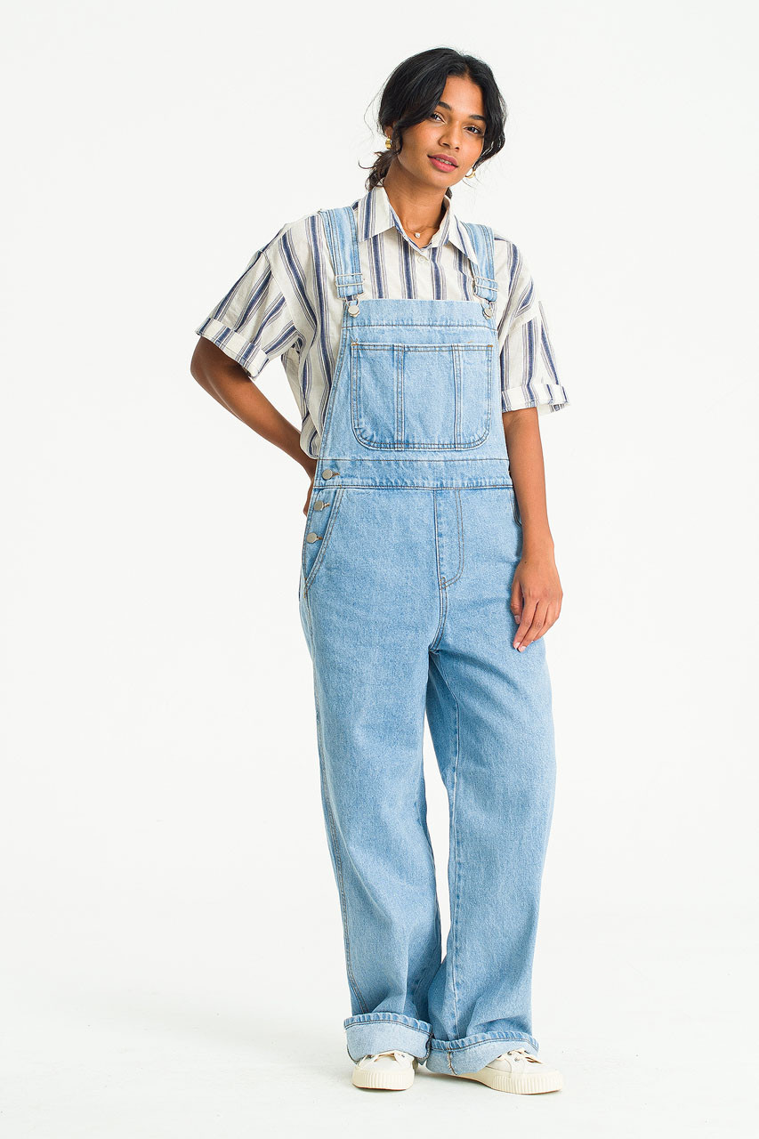 Tomo Denim Dungarees, Light Blue