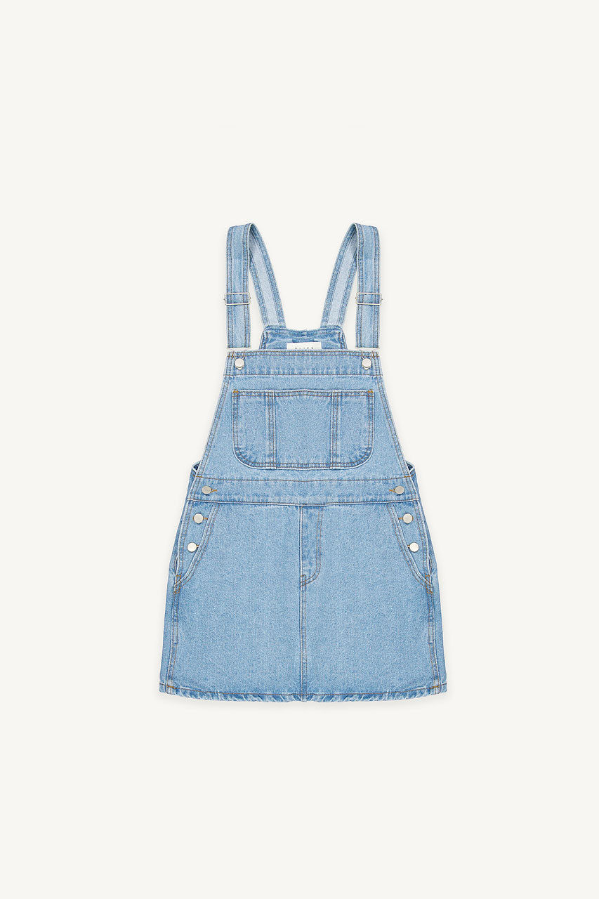 Tomo Denim Dungarees, Mid Blue