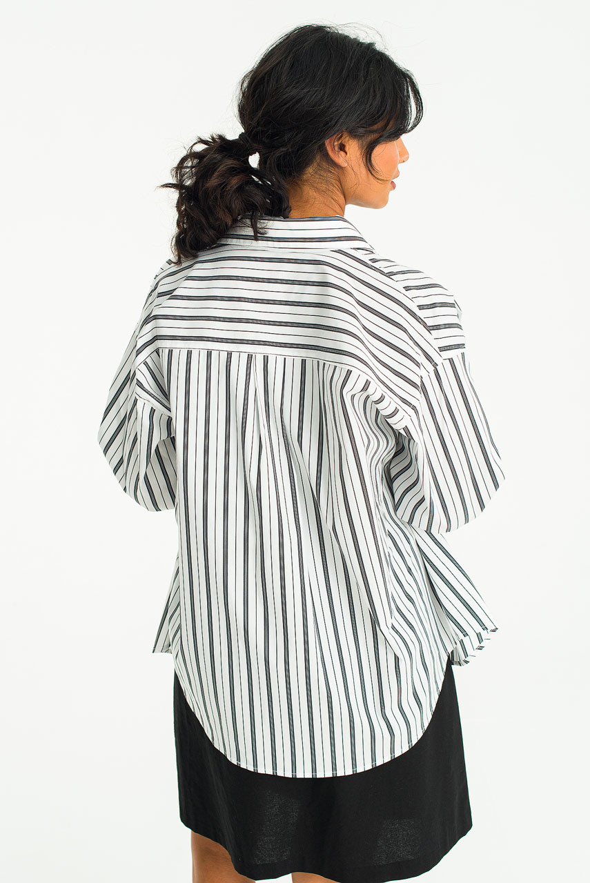 Rosa Pin Stripe Shirt, Black